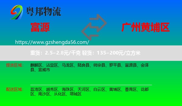 富源县到黄埔区物流专线