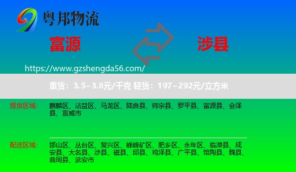 富源县到涉县物流专线