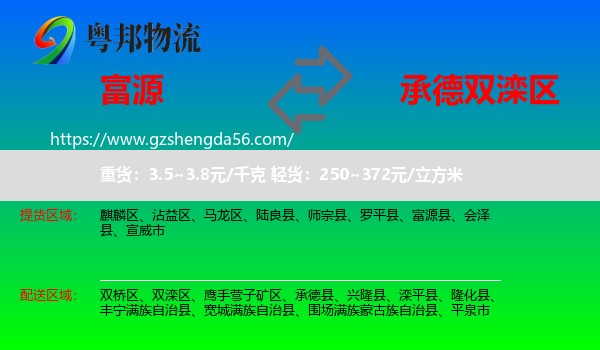 富源县到双滦区物流专线