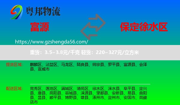 富源县到徐水区物流专线