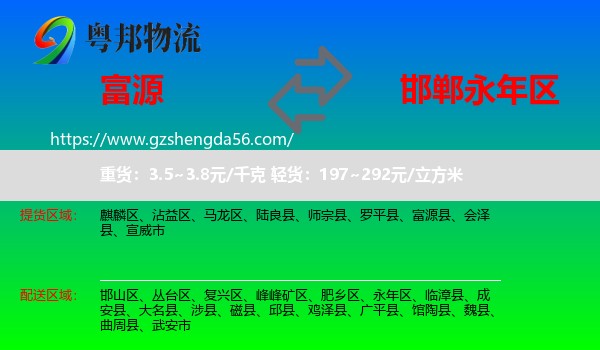 富源县到永年区物流专线