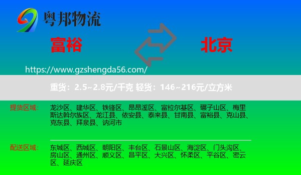 富裕县到北京专线
