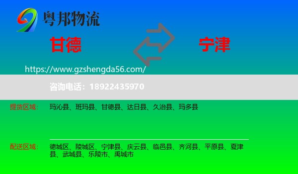 甘德县到宁津县物流专线