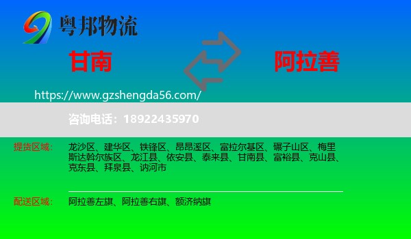 甘南县到阿拉善盟物流