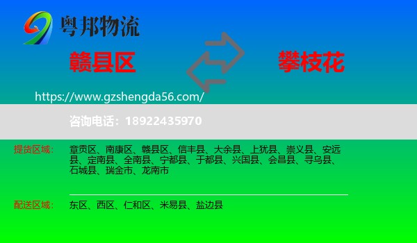 赣县区到攀枝花物流