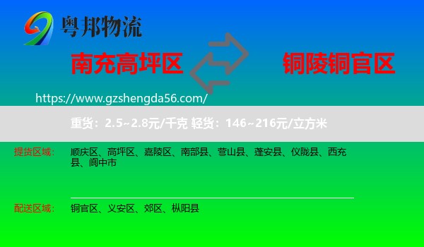 高坪区到铜官区物流专线