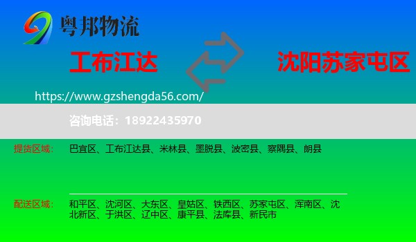 工布江达县到苏家屯区物流专线