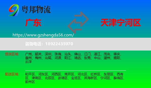 广东到宁河区物流