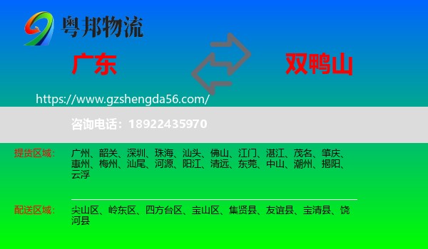 广东到双鸭山物流