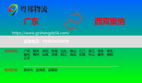 广东到西双版纳物流