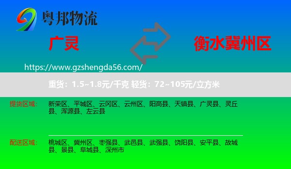 广灵县到冀州区物流专线