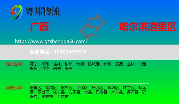 广西到道里区物流专线