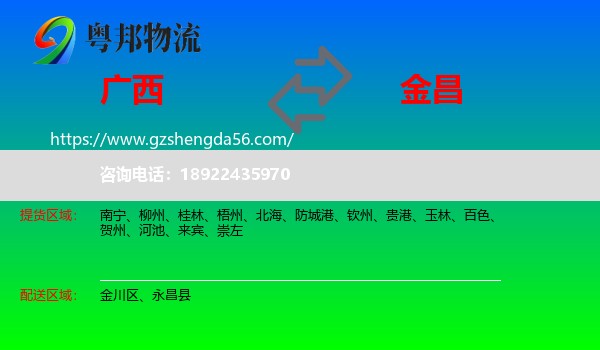广西到金昌物流专线