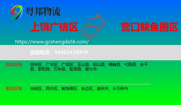 广信区到鲅鱼圈区物流专线