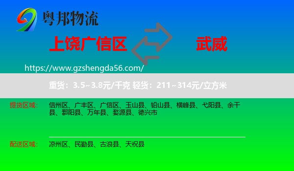 广信区到武威物流专线
