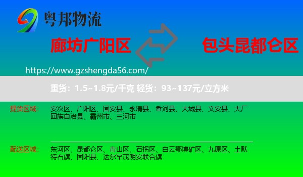 广阳区到昆都仑区物流专线