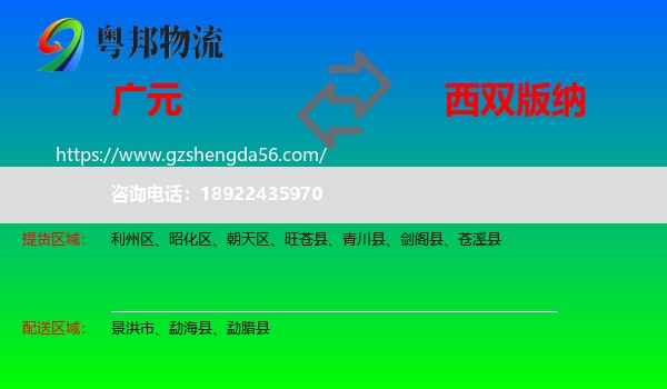 广元到西双版纳物流专线