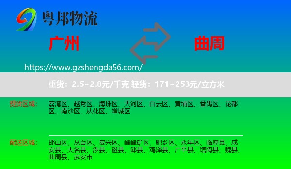 广州到曲周县物流专线