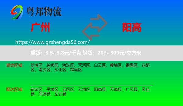 广州到阳高县物流专线