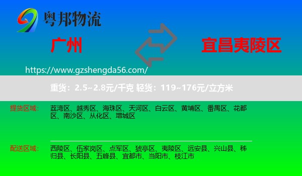 广州到夷陵区物流专线