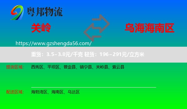 关岭县到海南区物流专线