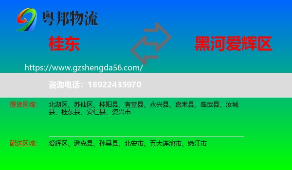 桂东县到爱辉区物流专线