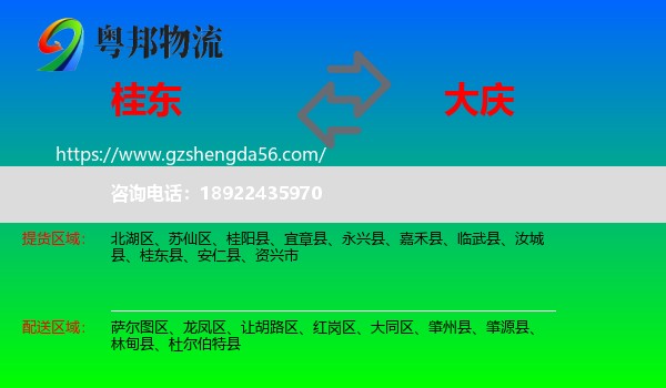 桂东县到大庆物流