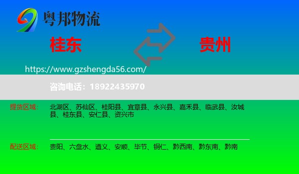 桂东县到贵州物流