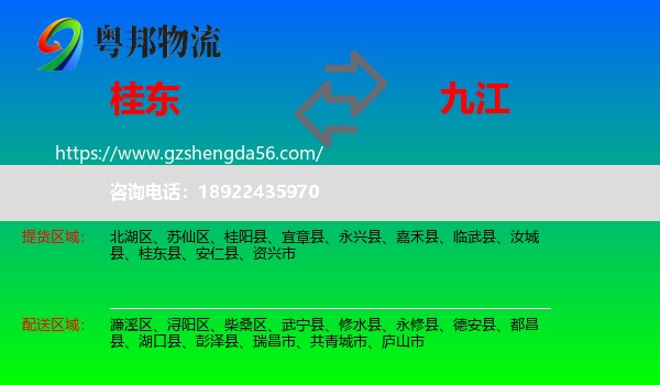 桂东县到九江物流