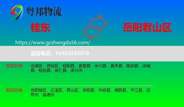 桂东县到君山区物流专线