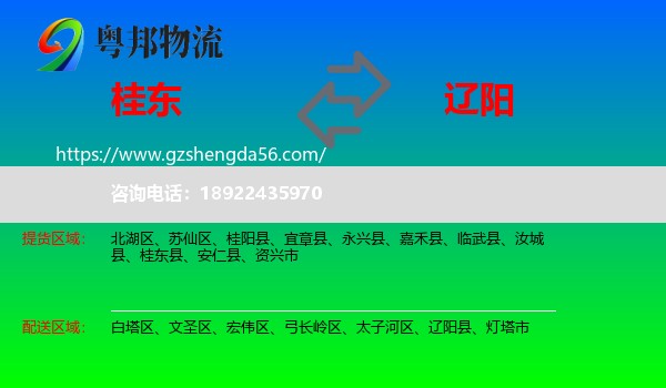 桂东县到辽阳物流