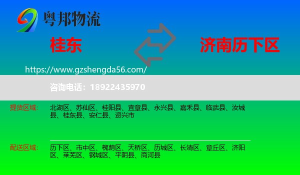 桂东县到历下区物流专线