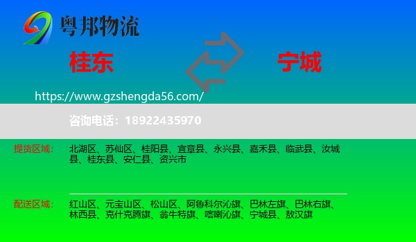 桂东县到宁城县物流专线