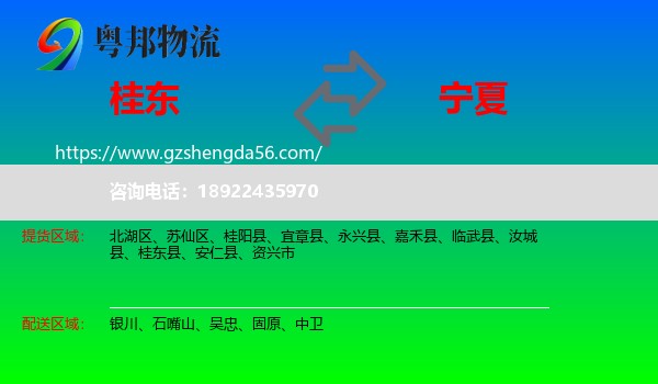 桂东县到宁夏物流