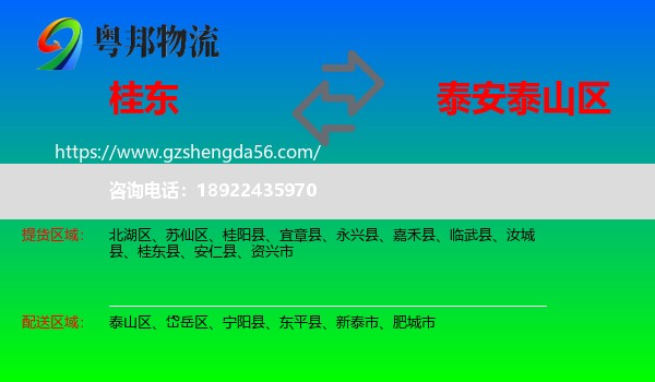 桂东县到泰山区物流专线