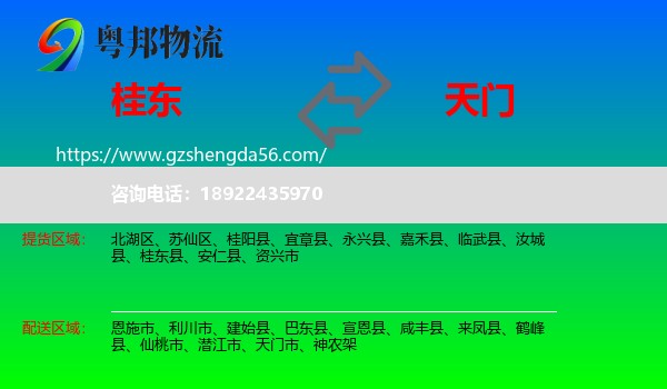 桂东县到天门市物流专线