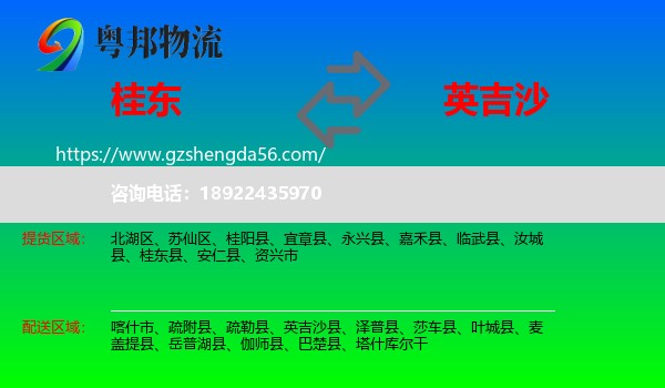 桂东县到英吉沙县物流专线