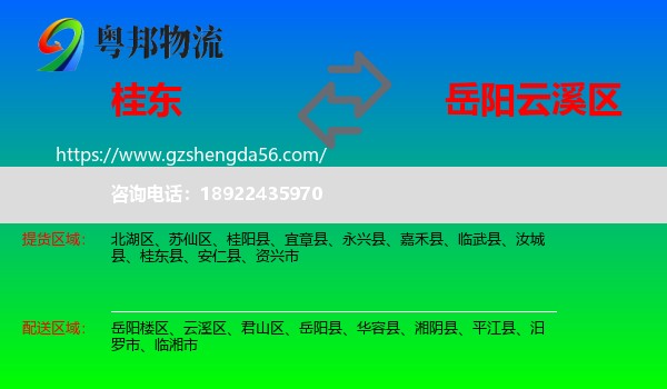 桂东县到云溪区物流专线