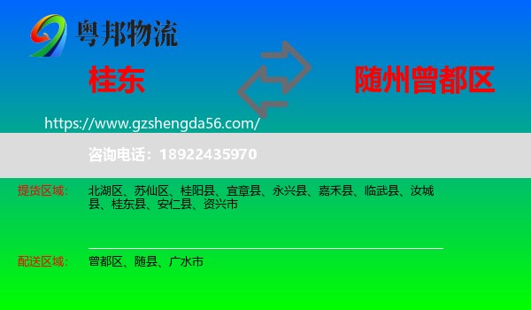 桂东县到曾都区物流专线