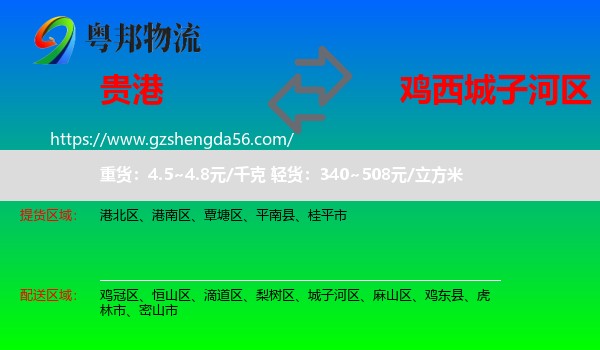 贵港到城子河区物流专线