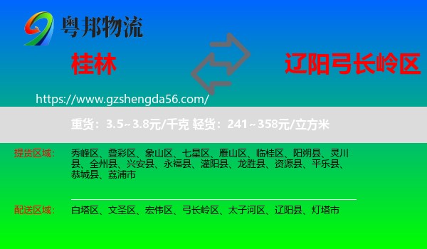 桂林到弓长岭区物流专线