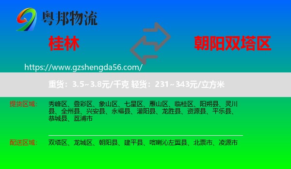 桂林到双塔区物流专线