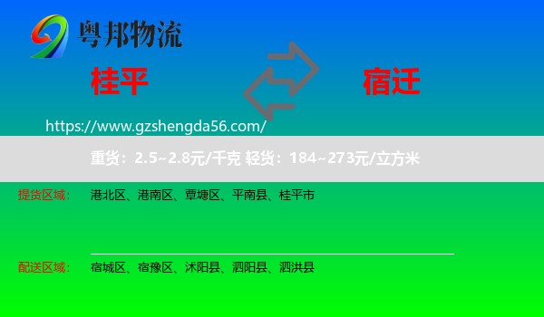 桂平市到宿迁物流专线
