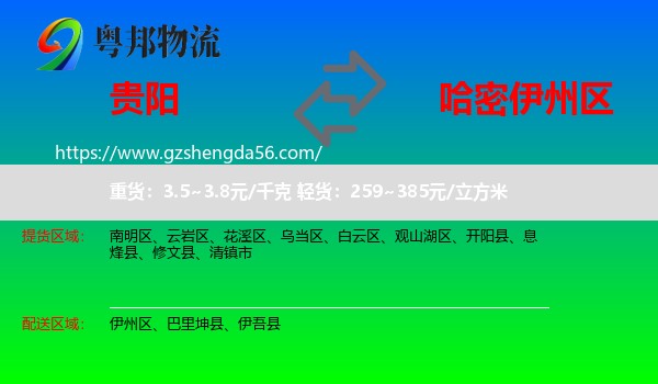 贵阳到伊州区物流专线