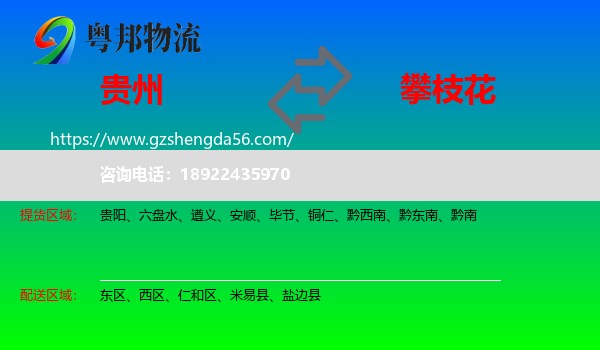 贵州到攀枝花物流专线