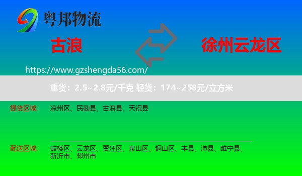 古浪县到云龙区物流专线