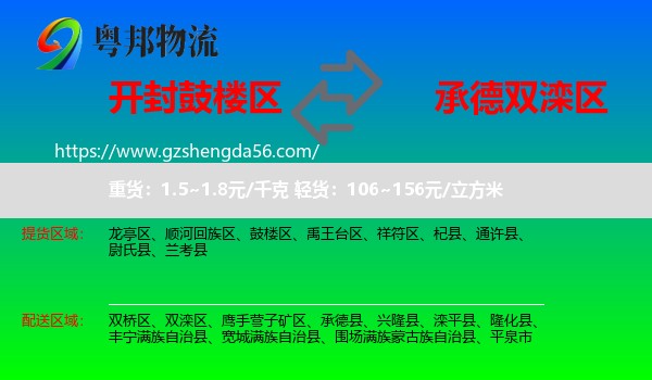 鼓楼区到双滦区物流专线