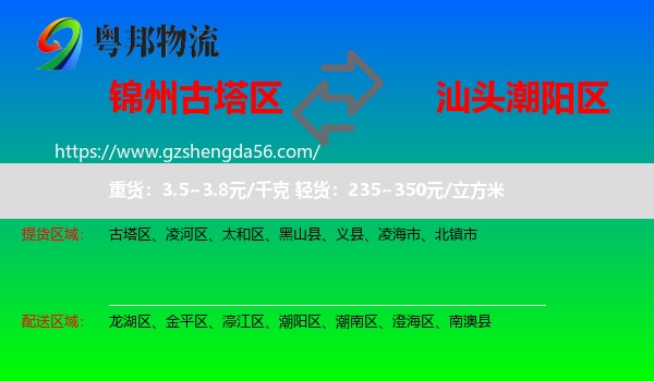 古塔区到潮阳区物流专线