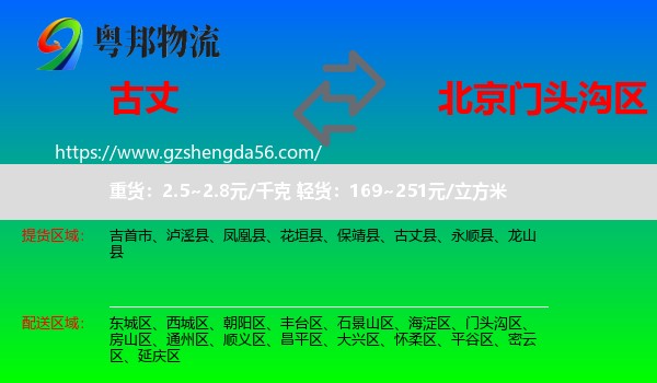 古丈县到门头沟区物流专线