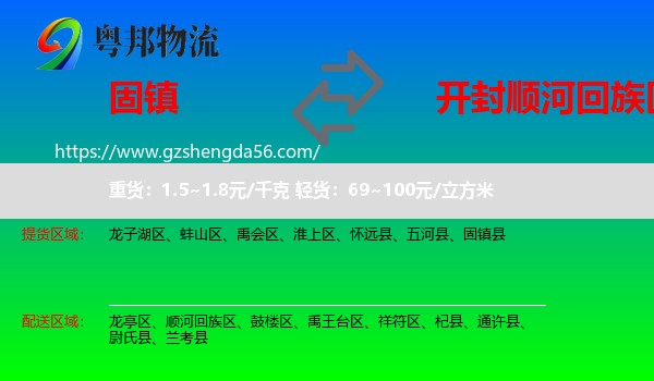 固镇县到顺河回族区物流专线